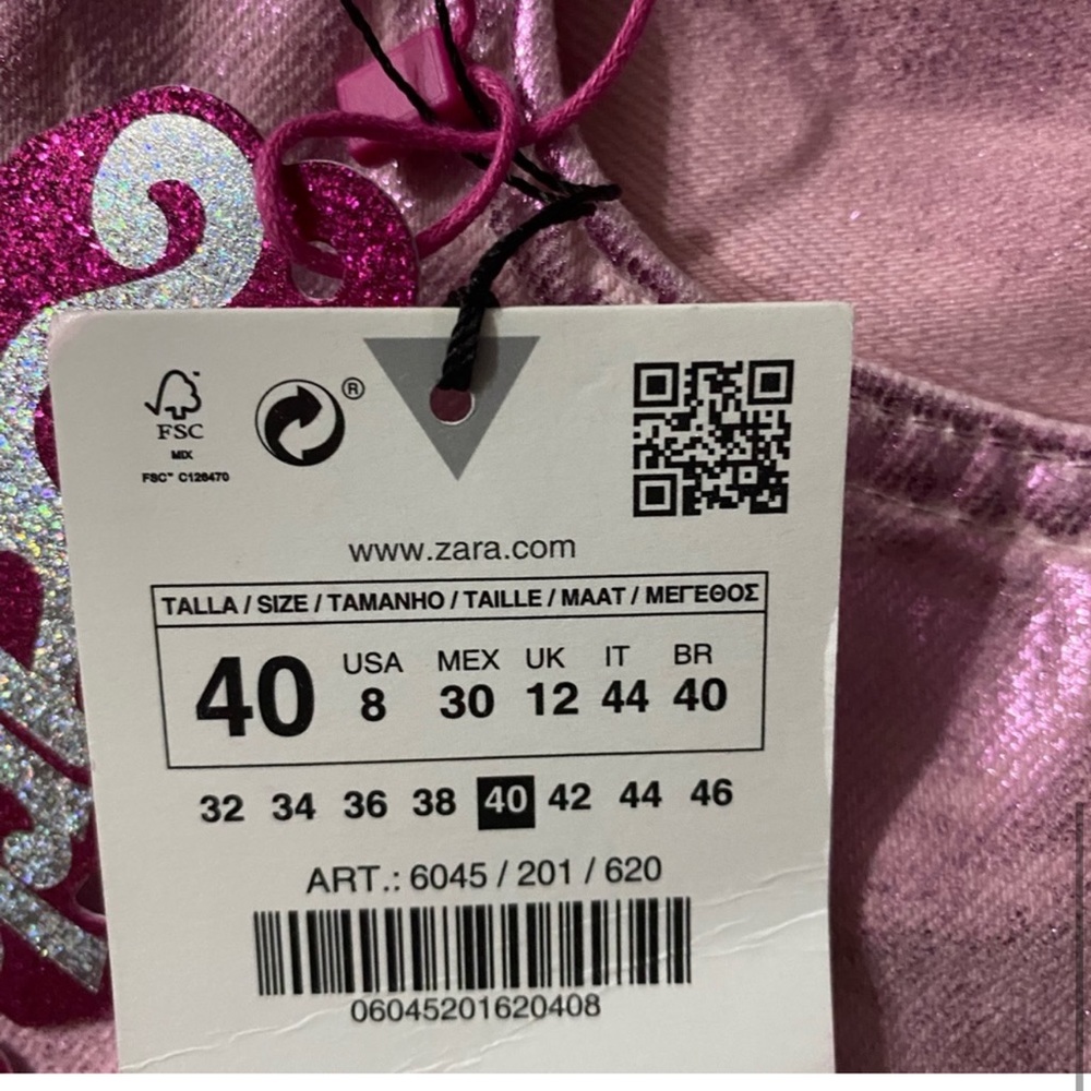 Zara x Barbie pink jeans NWT - Picture 7 of 10